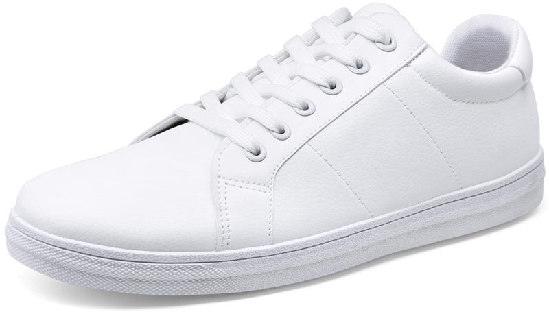 Jousen Men's Casual Shoes White Sneakers for Men Memory Foam White Shoes Soft Fashion Sneaker (AMY872 All White 10) - Image 1